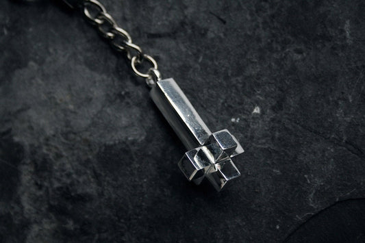 Up side down cross, 3D cross - KEYCHAIN