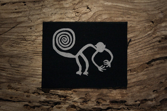 Nazca geoglyphs, ancient monkey - screen printed PATCH