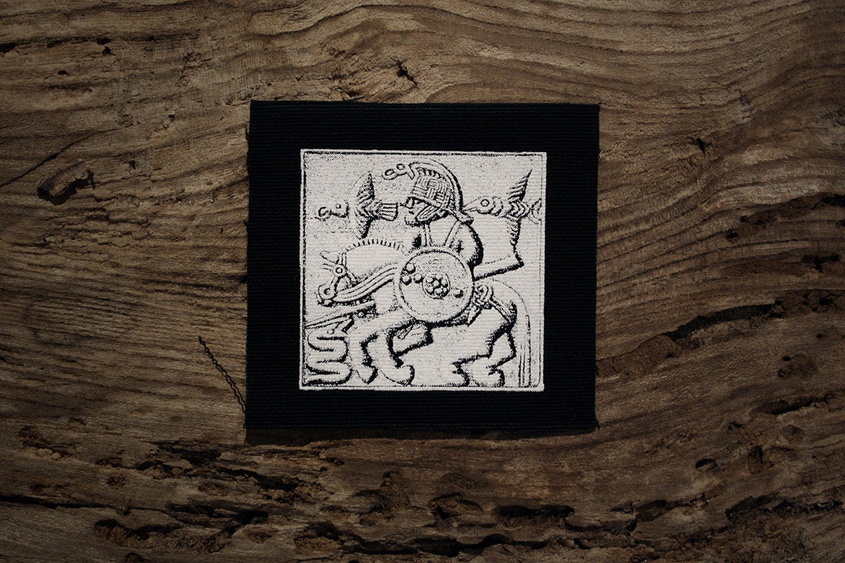 Odin on horse, sleipner, hugin, munin - screen printed PATCH
