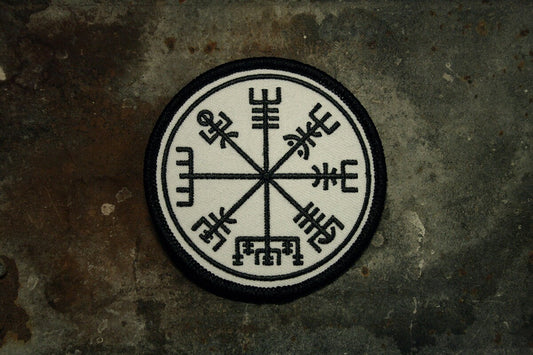 Vegvísir icelandic talisman, WHITE version - PATCH