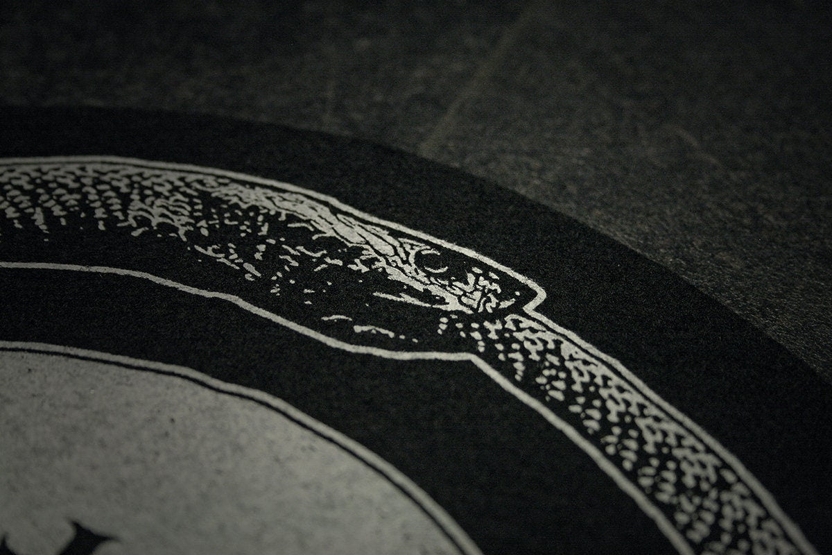 Ouroboros with skull, Leviathan cross  - TURNTABLE SLIPMAT