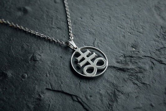 Leviathan cross, shaped and cut in circle, smaller version - NECKLACE