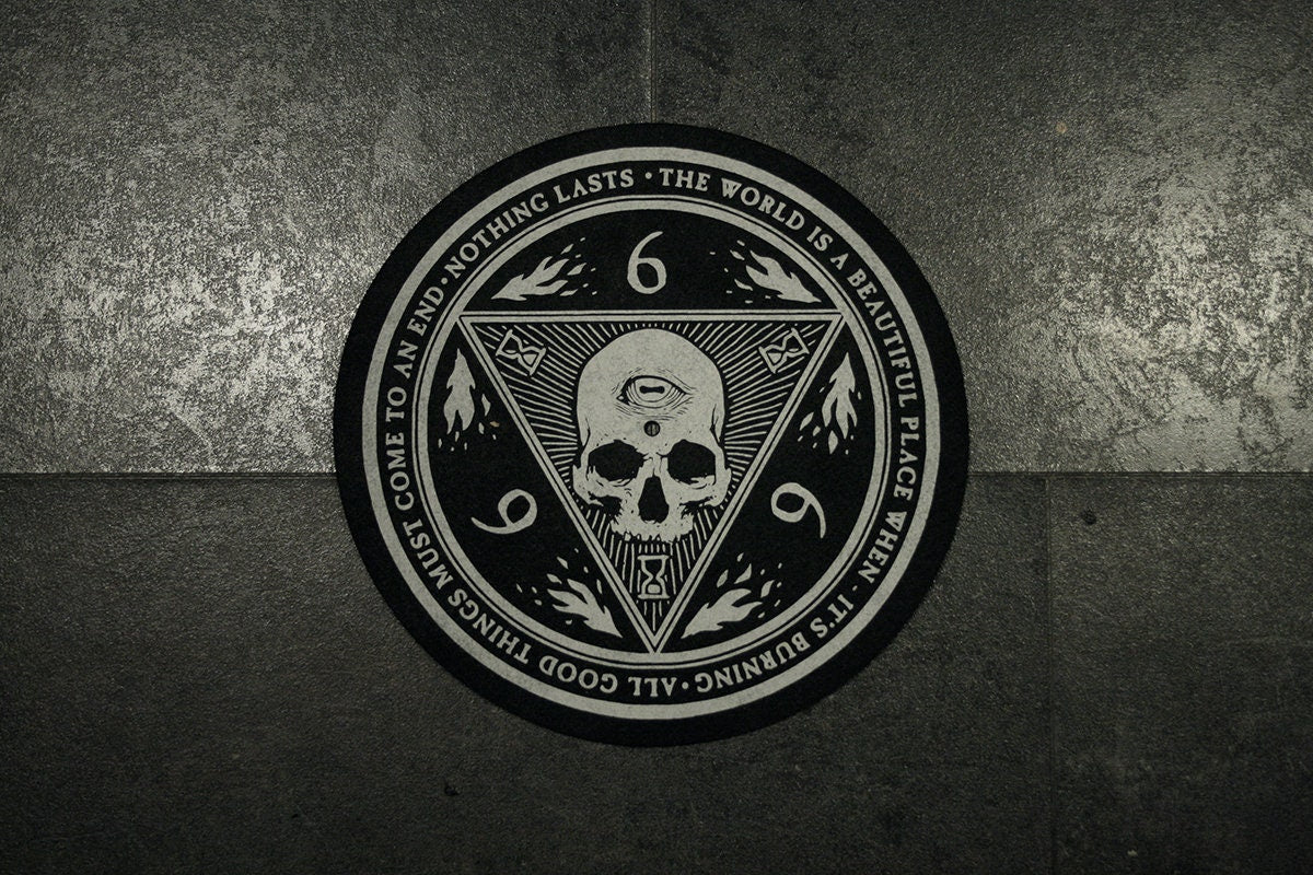 Third eye skull, hourglass 666  - TURNTABLE SLIPMAT