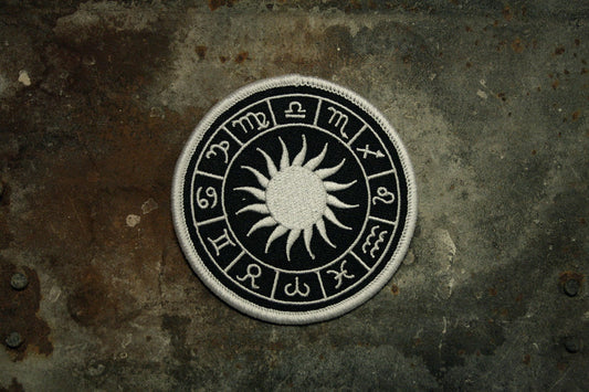 Zodiac signs circle, central sun - PATCH