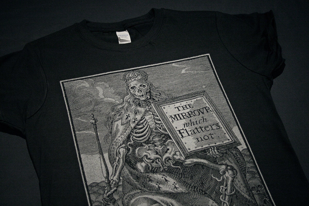 The mirrour which flatters not, skeleton, death - T-shirt female fitted