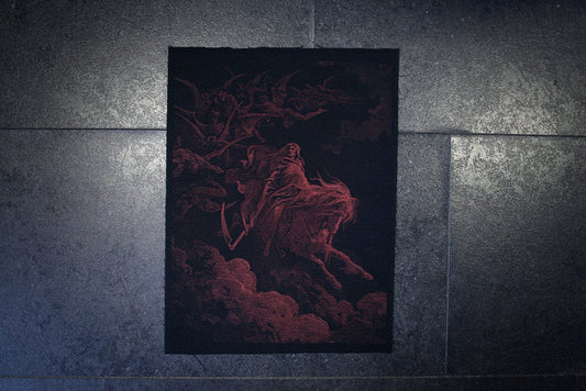 DEATH, red version, Gustave Dore illustration - BACK PATCH