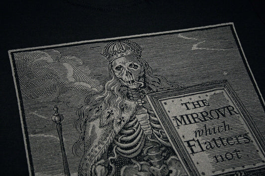 The mirrour which flatters not, skeleton, death - T-shirt