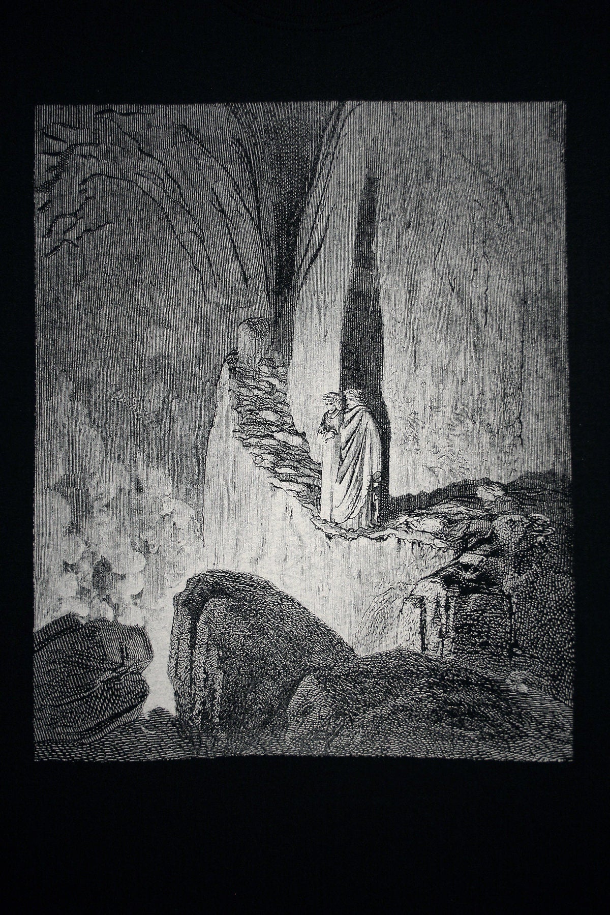 Dante and Virgil observe the false counsellors, Canto XXVI, Gustave Dore illustration - T-shirt female fitted