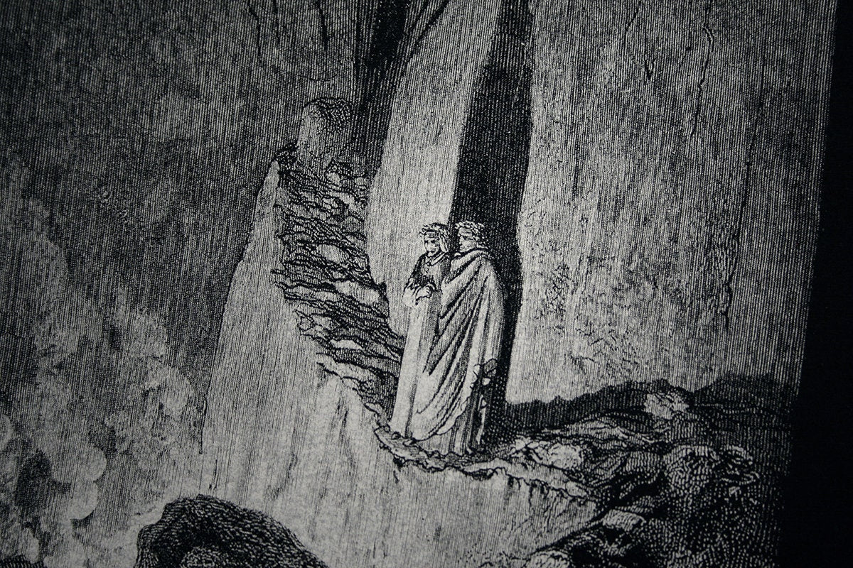 Dante and Virgil observe the false counsellors, Canto XXVI, Gustave Dore illustration - T-shirt female fitted