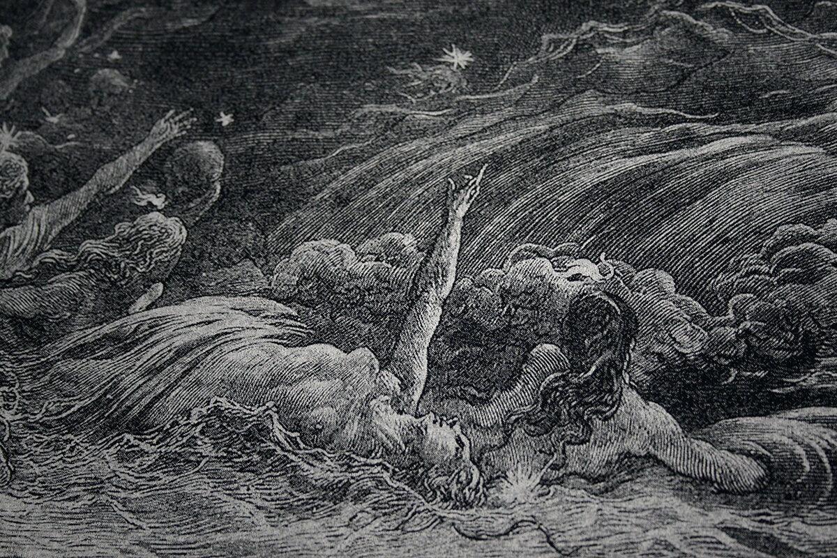 The Death-Fires Danced at Night, Rime of the ancient marine, illustration by Gustave Doré - T-shirt