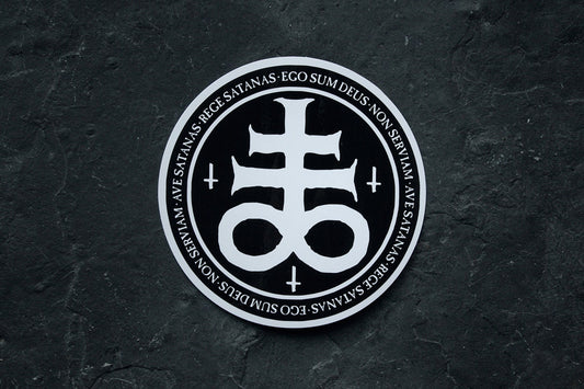 Leviathan cross with text - vinyl STICKER