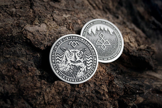 Black Lodge and Owl cave symbol coin - collectible divination flip COIN