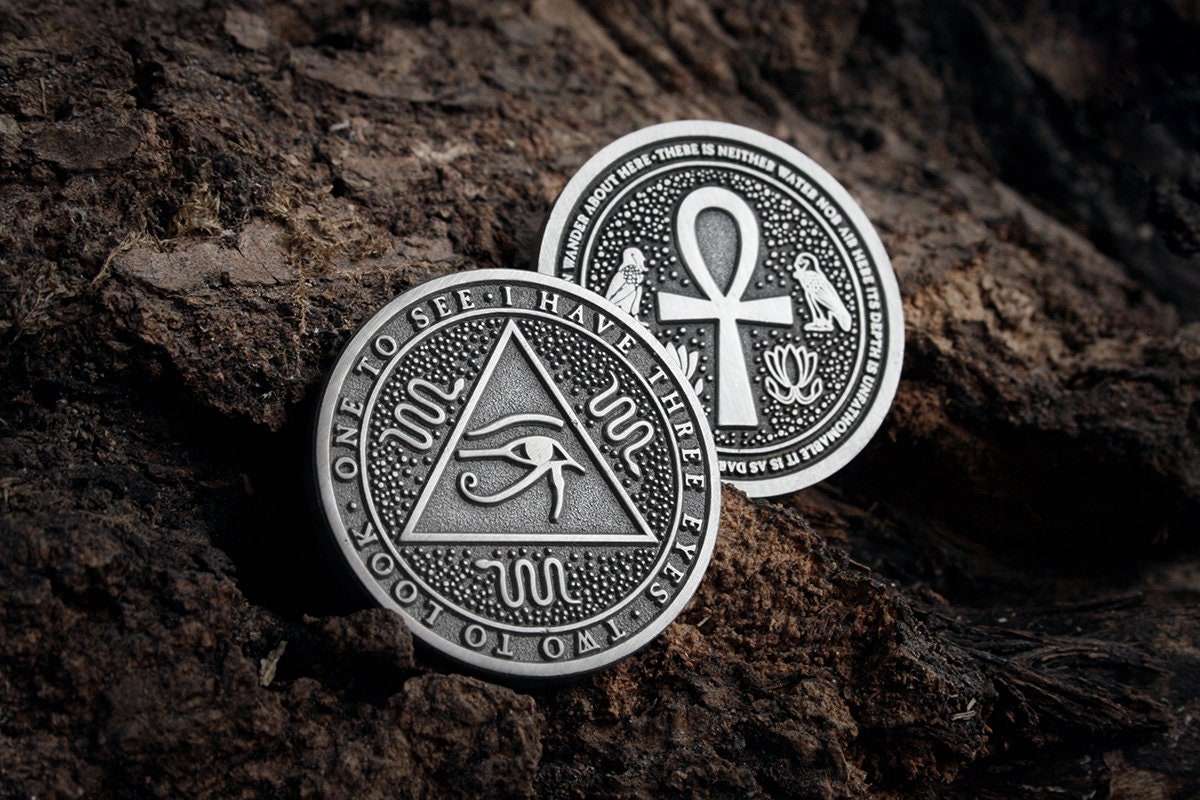 Egyptian esoteric and occult coin - collectible divination flip COIN
