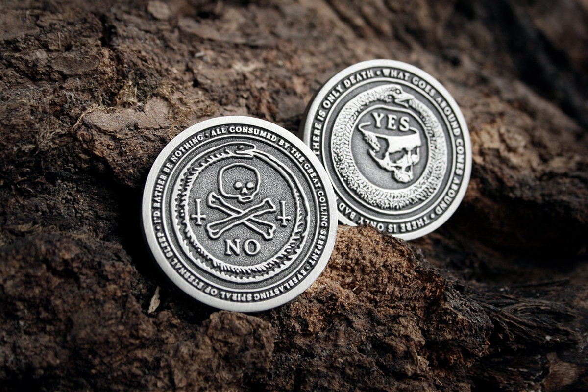 YES or NO Ouroboros coin - collectible divination flip COIN