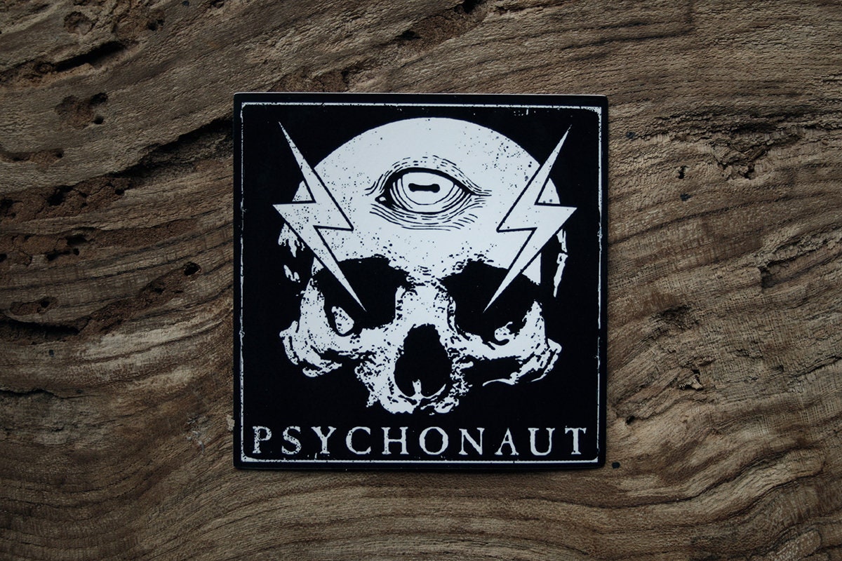 Psychonaut with skull and third eye design - vinyl STICKER