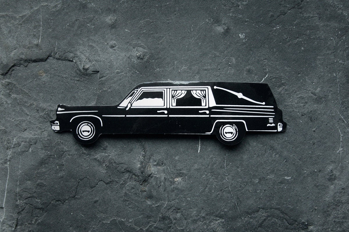 Hearse, funeral wagon - vinyl STICKER