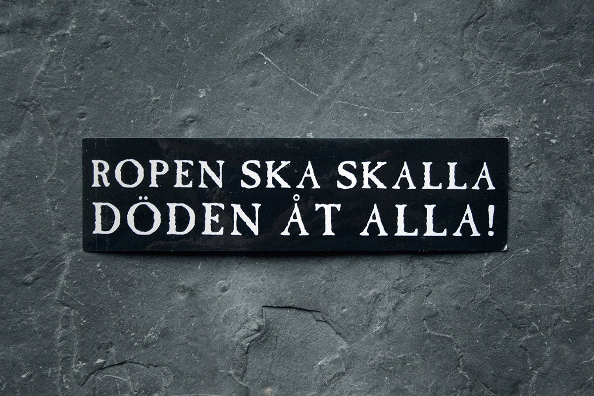 Ropen skalla döden åt alla - vinyl STICKER