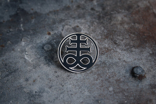 Leviathan cross shaped in a circle, black and silver edition - PIN