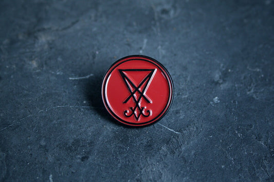 Seal of Lucifer, Sigil of Lucifer red and black version - PIN