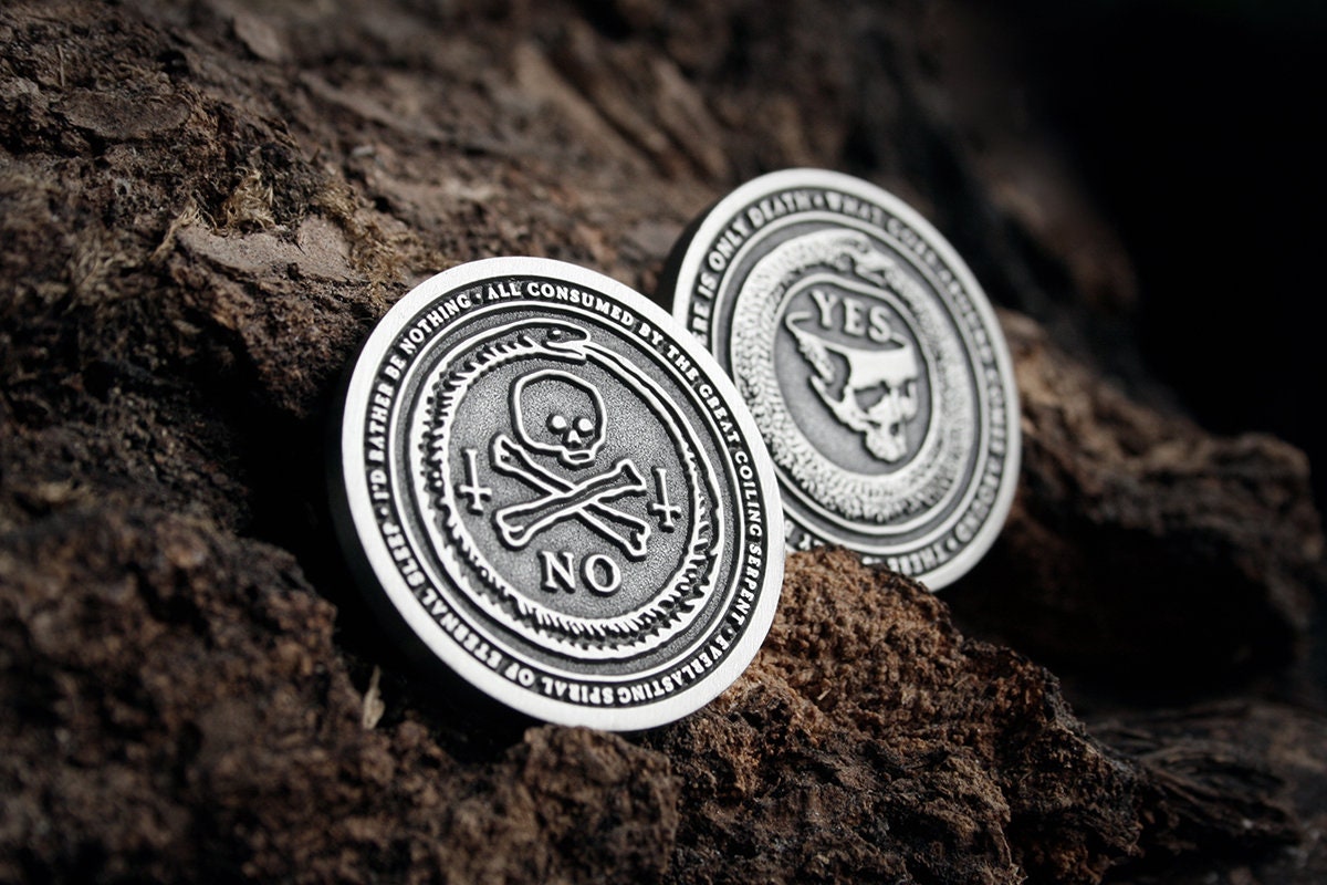 YES or NO Ouroboros coin - collectible divination flip COIN