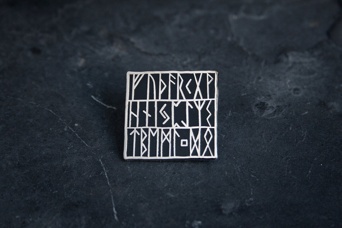 Elder futhark runes, square - PIN