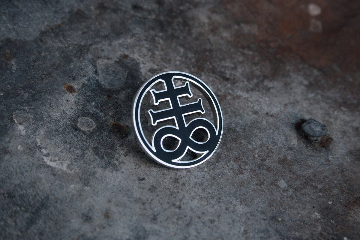 Leviathan cross shaped in a circle, black and silver edition - PIN