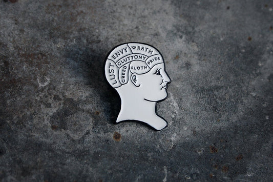 Seven deadly sins, Phrenology head - PIN