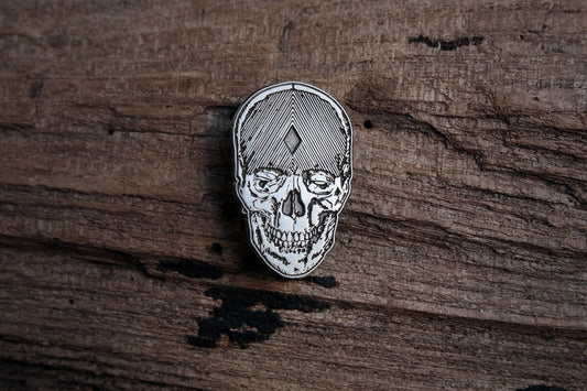 Human skull illustration, third eye - PIN