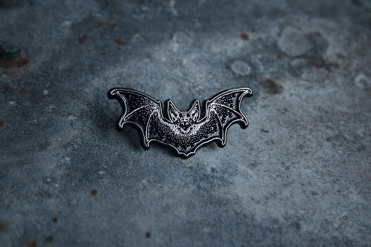 Bat with wings, winged bat, goth - PIN