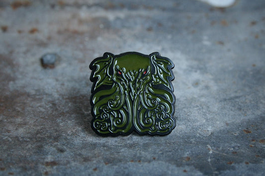 Cthulhu with tentacles and spread wings, great old one - PIN