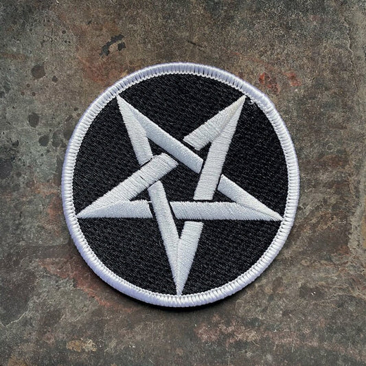 Pentagram in circle, black edition - PATCH