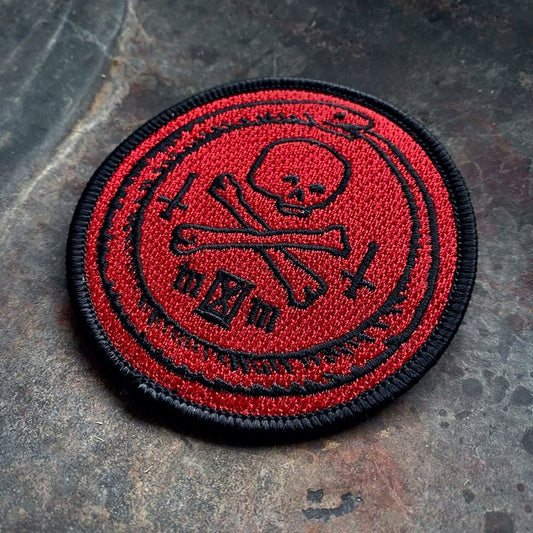 Ouroboros with skull, memento mori, red version - PATCH