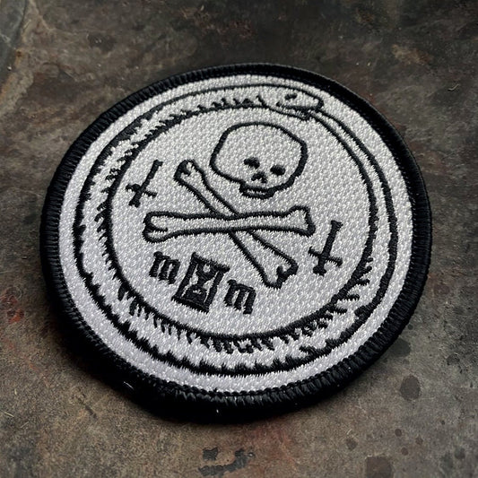 Ouroboros with skull, memento mori, white version - PATCH