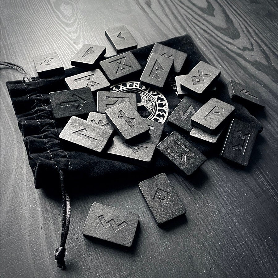 Shadow runes, Elder Futhark Rune wooden rune-set, divination tool - RU ...