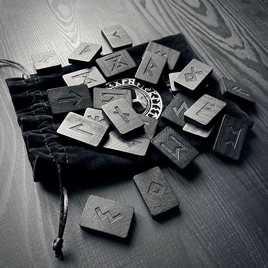 Shadow runes, Elder Futhark Rune wooden rune-set, divination tool - RUNE BRICK SET