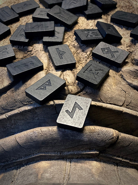 Shadow runes, Elder Futhark Rune wooden rune-set, divination tool - RUNE BRICK SET
