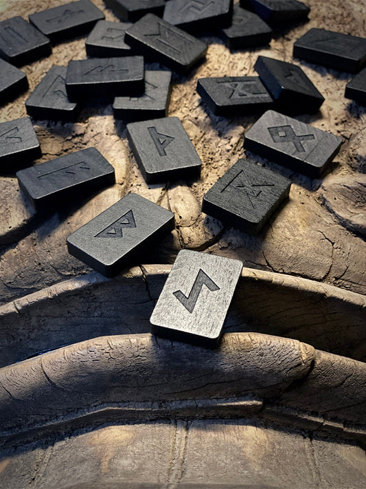 Shadow runes, Elder Futhark Rune wooden rune-set, divination tool - RUNE BRICK SET