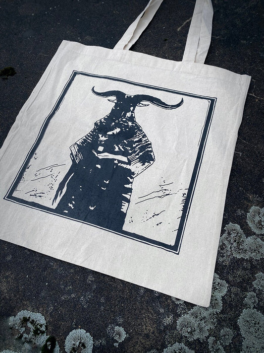 Horned god - Tote bag (natural white colored)