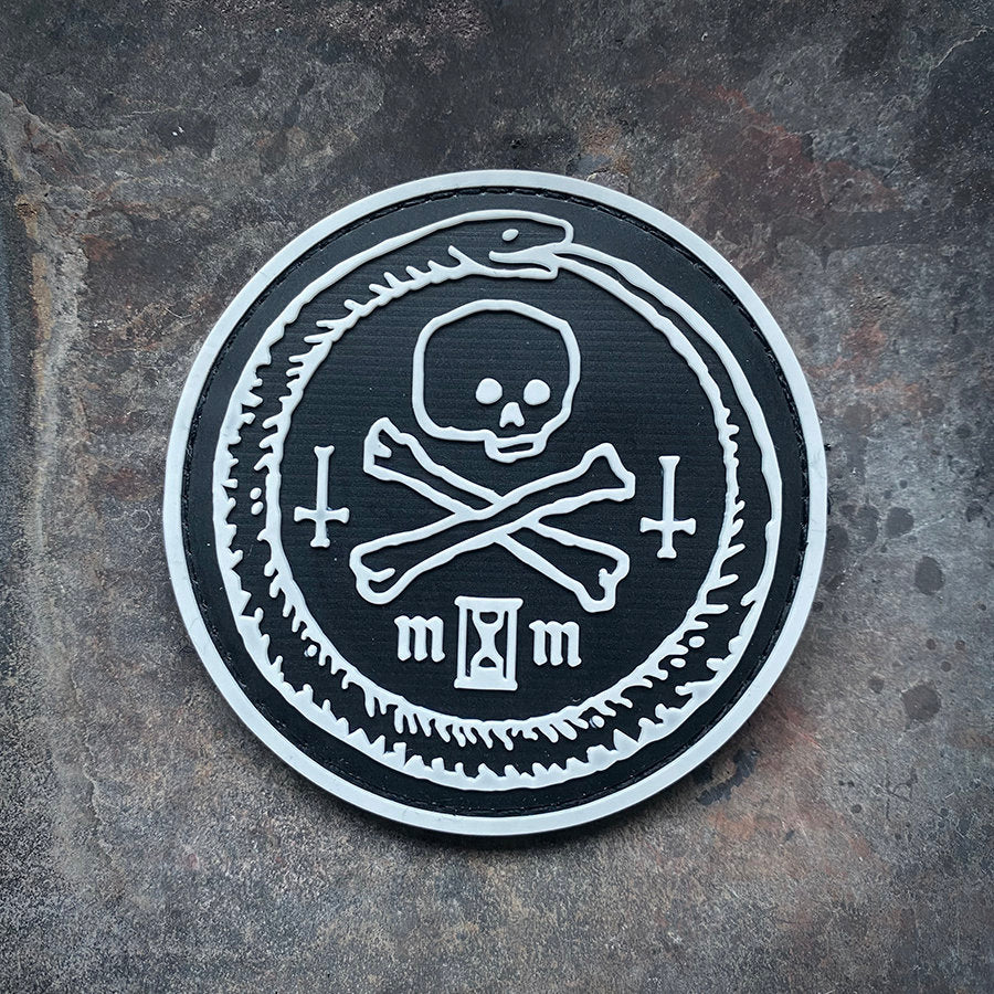 Ouroboros with skull, memento mori - PVC rubber PATCH