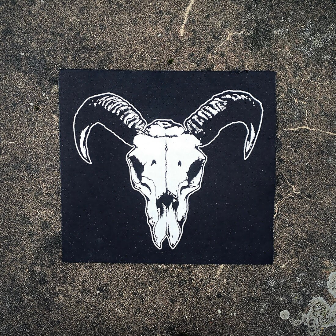 Goat skull black horns - BACKPATCH