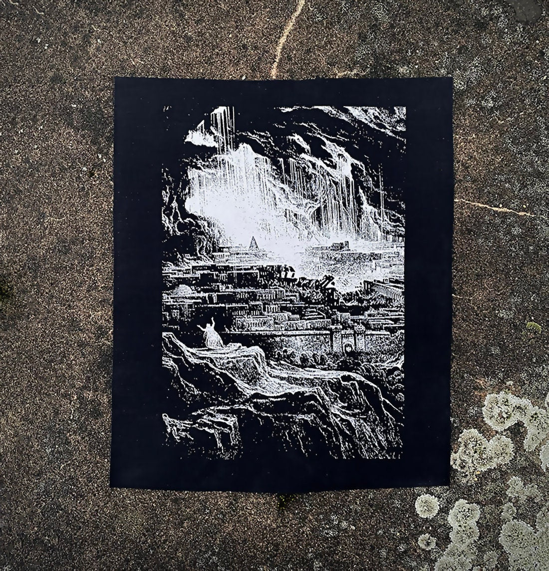 The destruction of Sodom and Gomorrah. Mezzotint by J. Martin - BACKPATCH