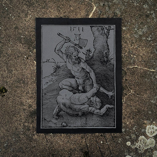 Cain and Abel, woodcut illustration by Albrecht Dürer - BACKPATCH