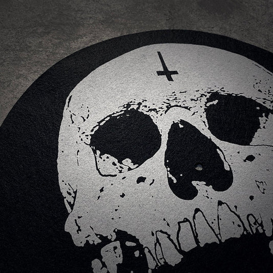Large skull with upside down cross - TURNTABLE SLIPMAT