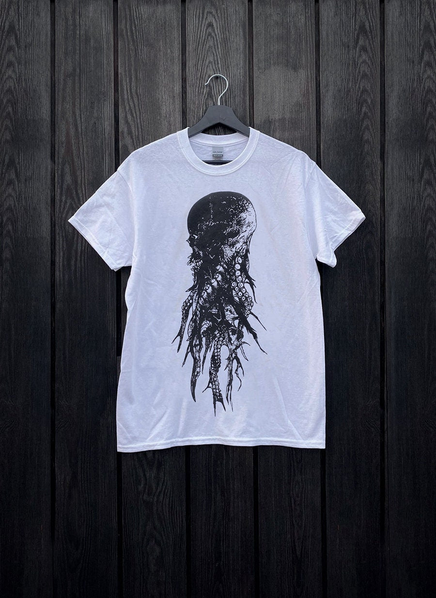 Cthulhu tentacle skull - WHITE T-shirt