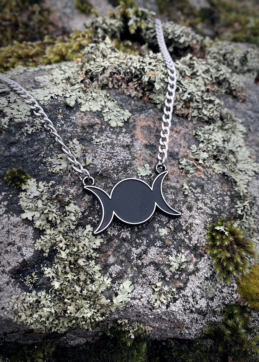 Triple Goddess, triple moon, wicca, witch - NECKLACE