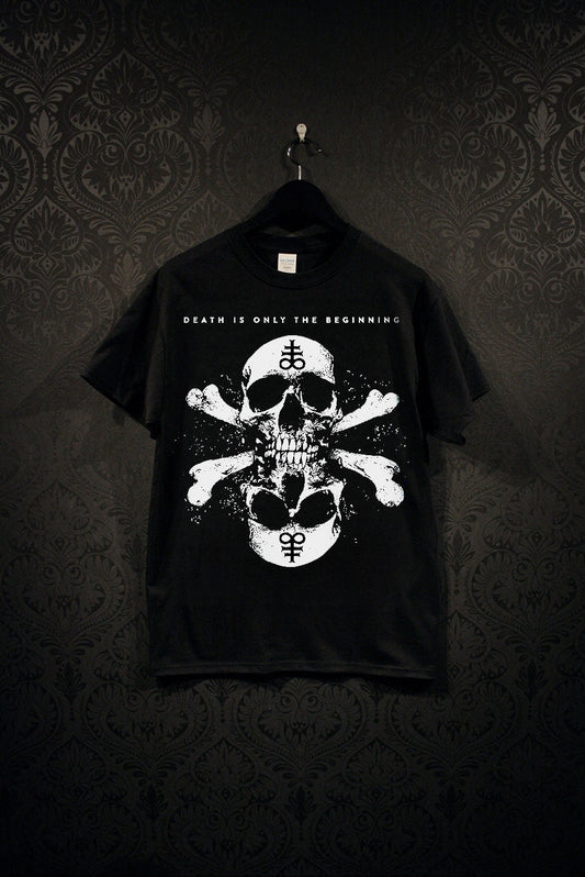 Death is only the beginning, double skull with Leviathan Cross - T-shirt