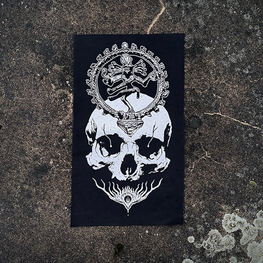 Nataraja Shiva, skull with smoking eyes - BACKPATCH