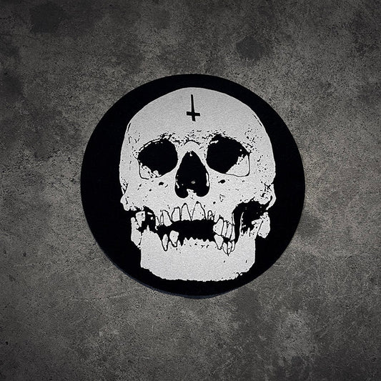 Large skull with upside down cross - TURNTABLE SLIPMAT