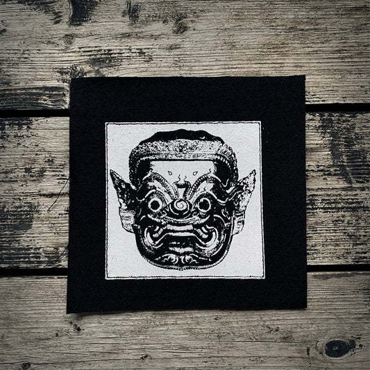 Tibetan demon mask - screen printed PATCH