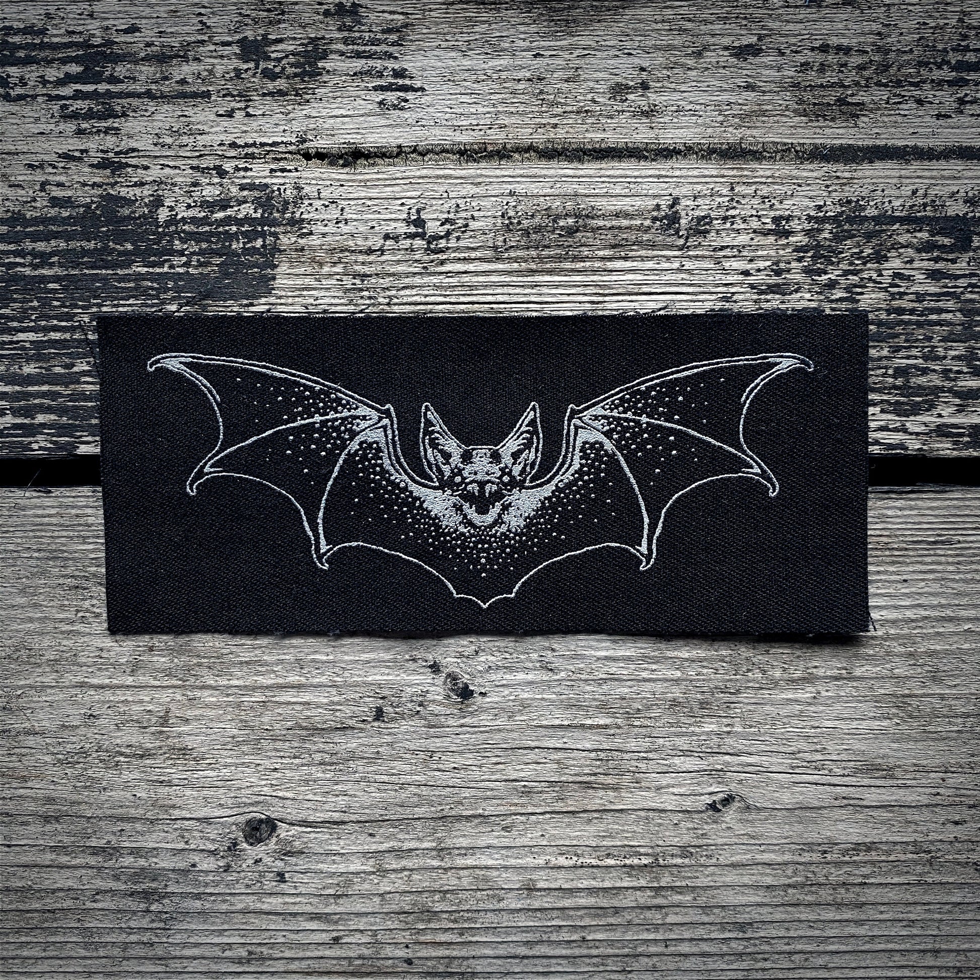 Bat with wings  - screen printed PATCH